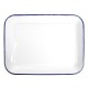 Plat rectangulaire émaillé fer blanc/bleu 330 ml L18xP13xh4 cm
