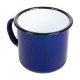 Tasse émaillé fer blanc/bleu 250 ml Ø 7xh7 cm 