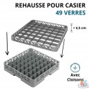 CASIER DE LAVAGE 49 COMPARTIMENTS VERRES 50x50x10 CM. BEIGE 