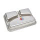 Assiette. + couvercle 3 compartiments inox L24xP17,5xH4cm