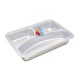 Assiette inox + couvercle 3 compartiments L24xP17,5xH4cm