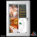 Porte menus mural lumineux aluminuim L50 XH 40 XE 3.2 cm