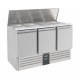 Saladette 3 portes av couvecle +2° +8°  L1370xP700xH870 mm