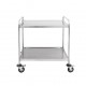 CHARIOT DEBARRASSER 2 NIVEAUX 86x53,5x93 CM. ARGENTE INOX 