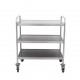 CHARIOT DEBARRASSER 2 NIVEAUX 86x53,5x93 CM. ARGENTE INOX 