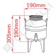 Fût 2L avec robinet et support Inox H145xD170mm