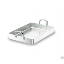 Plat inox avec poign&eacute;e rabattable L30 P21 H5,5 cm