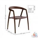 Chaise rotin et bois naturel 43x49x77 cm (2 pi&egrave;ces)