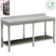 Table inox mural sous tablette 2200x600xh880