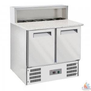 /795-31551-thickbox/table-de-preparation-2-portes-gn-1-1-240-litres-structure-refrigeree-5x-gn-1-6-150-mm.jpg