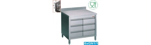 Table &agrave; tiroir mural ou central 