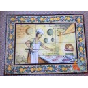 Fresque pizzaiolo sur carreaux de fa&iuml;ence 80x60  Pi&egrave;ces unique