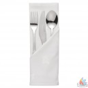 Serviettes blanches en coton motif feuille de lierre 10 pi&egrave;ces