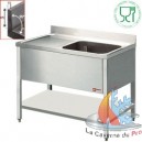 Plonge 1 cuve 600x500xh325, &eacute;gouttoir droite