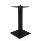 Pied plat métallique noir  H 73cm carré 