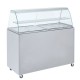 Meuble inox support vitrine  sur roulettes L1060xP615xH1380 mm