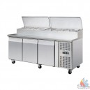 Table pizza +2&deg;C/+8&deg;C ventil&eacute;e,  570 litres  1795x700x1085 mm