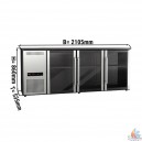 Arrir&egrave;re bar noir 2 portes vitr&eacute;e, 300 litres 1554x535x860