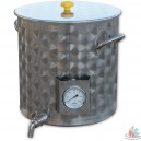 Cuve inox pour bi&egrave;res av robinet 35l  &Oslash; 370 xh 375 mm