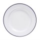 Assiettes émaillé fer blanc/bleu Ø 24.3 xh 2.8 cm 6 pièces