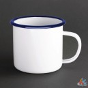 Tasse &eacute;maill&eacute; fer blanc/bleu 250 ml &Oslash; 7xh7 cm 