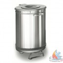 Poubelle inox avec couvercle &agrave; p&eacute;dale - 50 litres