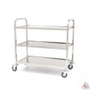 CHARIOT DEBARRASSER 2 NIVEAUX 86x53,5x93 CM. ARGENTE INOX 