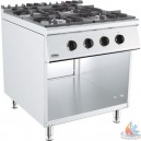 Fourneau 4 feux gaz sur placard ouvert