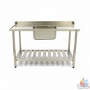 Plonge table lave vaisselle gauche 1 cuves L120xp75xh85 cm  2 &eacute;gouttoir 