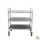 CHARIOT DEBARRASSER 2 NIVEAUX 86x53,5x93 CM. ARGENTE INOX 