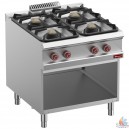 Fourneau 4 feux gaz sur placard ouvert L80xp90 cm