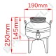 Fût 2L avec robinet et support Inox H145xD170mm