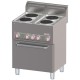 Cuisinière 4 plaques av four 11.13 KW 400V L66xP60xH88 cm