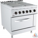 Fourneau 400v 4 plaques + four &eacute;lec  L800XP900XH900 mm