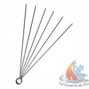 porte-brochettes, m&acirc;t forg&eacute; et socle bois