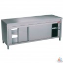 Table sur armoire chauffante "traversante centrale"1600X700