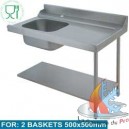 Table de pr&eacute;lavage droite tous  modeles  tous  modeles L1200x715xh850 mm