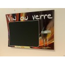 Panneau mural ardoisé Vin au verre noir 40x30cm 