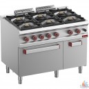 FOURNEAU GAZ, 6 FEUX, FOUR GN 2/1 GAZ & ARM